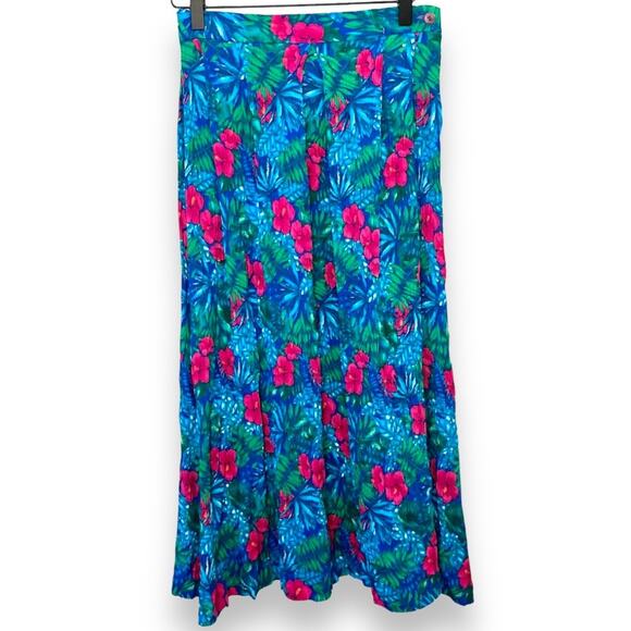 Vintage Koret floral pleated midi skirt - Picture 1 of 5